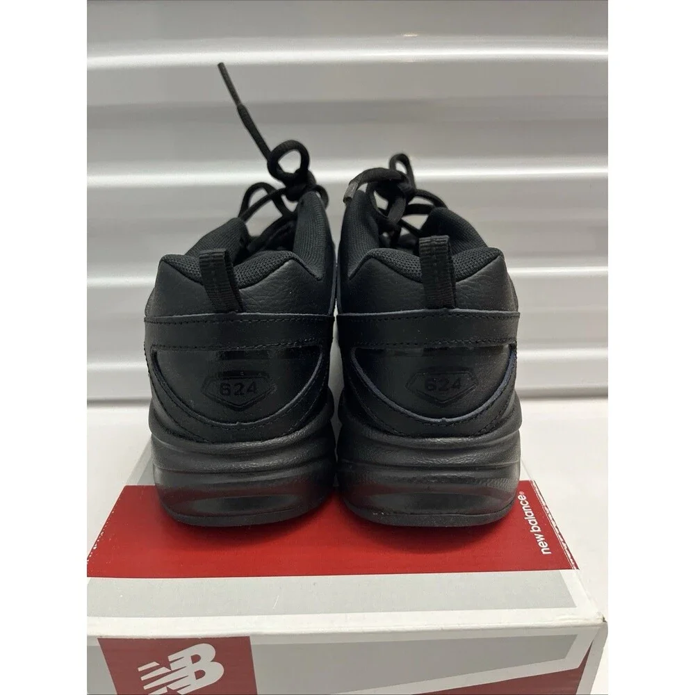 New Balance Triple Black 624 Lace Up Big Kid Uniform Sneakers Shoes SZ 2.5 X W